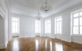 Indoor interior empty white room by shining bright sunlight from the window Royalty Free Stock Photo