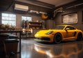 indoor or interior garage with Generative AI Royalty Free Stock Photo