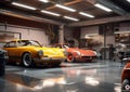 indoor or interior garage with Generative AI Royalty Free Stock Photo