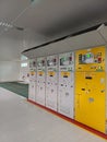 Indoor Medium Voltage Switchgear Lineup in Electrical Substation Royalty Free Stock Photo