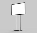 Indoor Pedestal Steel Sign Stand poster banner advertisement Display, Lobby Menu Board. Blank white 3d rendering.