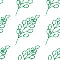 Indoor plant leaf seamless pattern Royalty Free Stock Photo