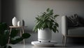 Indoor plant on modern table home decor elegance generated by AI