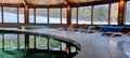 Indoor pool chalet cabin winter retreat Royalty Free Stock Photo