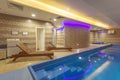 Indoor Pool and Tub in Modern Luxuty Spa Center Royalty Free Stock Photo
