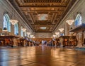 Indoor at the popular New York Pulbic Library in low perspective.