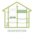 Indoor rope park. Royalty Free Stock Photo