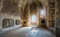 Indoor sight in Doune Castle, medieval stronghold near the village of Doune, in the Stirling district of central Scotland.