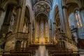 Indoor sight in the Santi Pietro e Donato Cathedral in Arezzo, Tuscant, Italy.