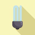 Indoor smart lightbulb icon flat vector. Online illumination