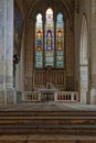 Indoor stained glass of Saint-Maurice Cathedral in Vienne, France