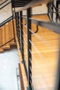indoor stair and railing details close up Royalty Free Stock Photo