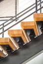 indoor stair and railing details close up Royalty Free Stock Photo