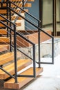 indoor stair and railing details close up