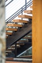 indoor stair and railing details close up