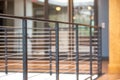 indoor stair and railing details close up