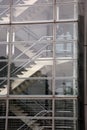 Indoor staircase behind glass