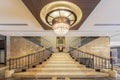 Indoor staircase hall and large luxurious ceiling Royalty Free Stock Photo