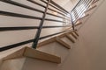 indoor staircase and railings details close-up