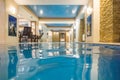 Indoor swimming pool in hotel spa center Royalty Free Stock Photo