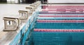 indoor Swimming Pool and Lane on water surface for Sport Royalty Free Stock Photo
