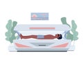 Indoor tanning 2D vector isolated illustration