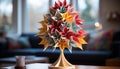 Indoor vase decoration on table, close up generated by AI Royalty Free Stock Photo