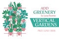 Indoor vertical garden, horizontal website banner