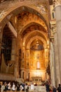 Indoor View Of the Cathedral of Monreale Decorated With Gold Mosaic In sicily