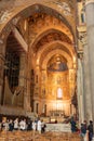 Indoor View Of the Cathedral of Monreale Decorated With Gold Mosaic In sicily