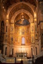 Indoor View Of the Cathedral of Monreale Decorated With Gold Mosaic In sicily