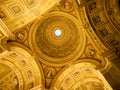 Indoor view of colorful picturesque dome ceiling in Saint Stephen`s Basilica, Budapest, Hungary Royalty Free Stock Photo