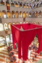 Indoor view of the Fondaco dei Tedeschi, a historic palazzo on the Grand Canal near the Ponte di Rialto bridge in Venice, now