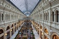 Indoor view of GUM shopping mall, Moscow, Russia