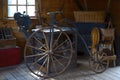 Indoor view of a historic workshop of high wheeler bicycle