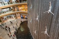 Indoor Waterfall fountain in Dubai shopping Mall. Popular tourist destination Royalty Free Stock Photo