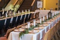 Indoor Wedding Reception Tables and Seating Royalty Free Stock Photo