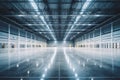 Indoors with empty huge space for industrial purposes Royalty Free Stock Photo