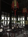 Indoors of Humble Administrator`s Garden in China`s Suzhou city