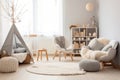 Indoors interior playroom background room carpet estate furniture kid living children pillow