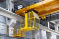 Indoors overhead crane with a cabin