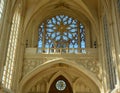 Indoors stained glass window church Chateau de Vincennes