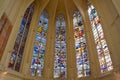 Indoors stainedglass window church Chateau de Vincennes