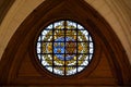 Indoors tainedglass window church Chateau de Vincennes Royalty Free Stock Photo