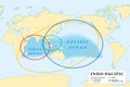 Indo-Pacific, map of a geographic and geopolitical region Royalty Free Stock Photo