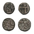 Indore Holkar State Copper Coins of Devi Ahilya Bai Royalty Free Stock Photo