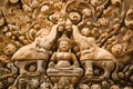 Indra carving, Banteay Srei, Angkor Royalty Free Stock Photo