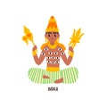 Indra Indian God vector Illustration on a white background