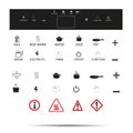 Induction cooker icon set electric stove - flat Vector illustration