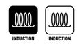 Induction spiral vector icon symbol. Slinky copper metal winding cooking induction electric line icon.